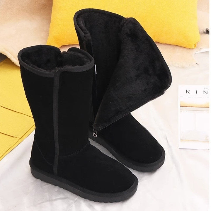 Lina – Warme Veloursleder Winterstiefel mit Schaffellfutter