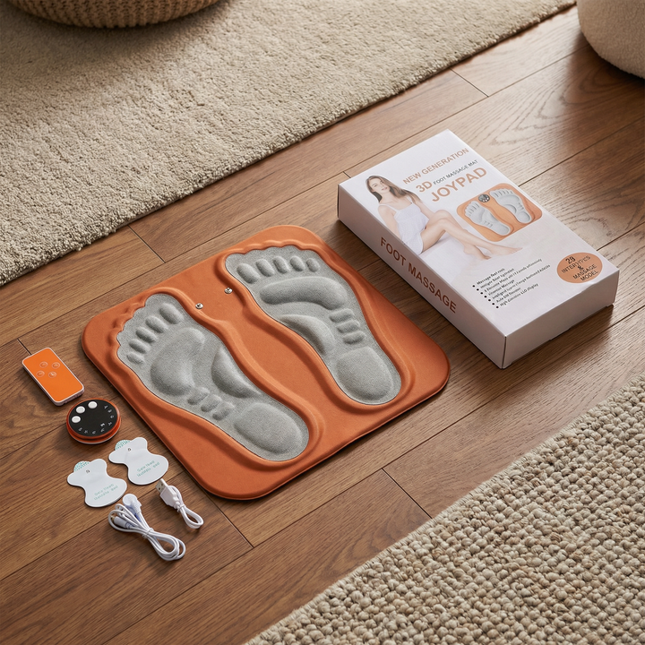 3D Fußmassage-Pad mit Fernbedienung – Elektrischer EMS Fußmassager mit 8 Modi & 29 Intensitätsstufen