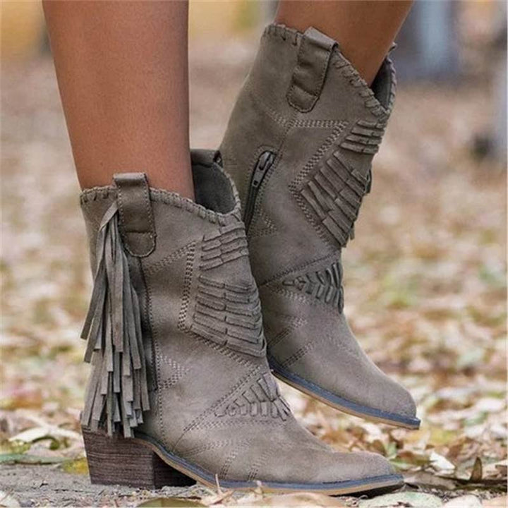 Cora – Stylische Damen Stiefel mit Fransen