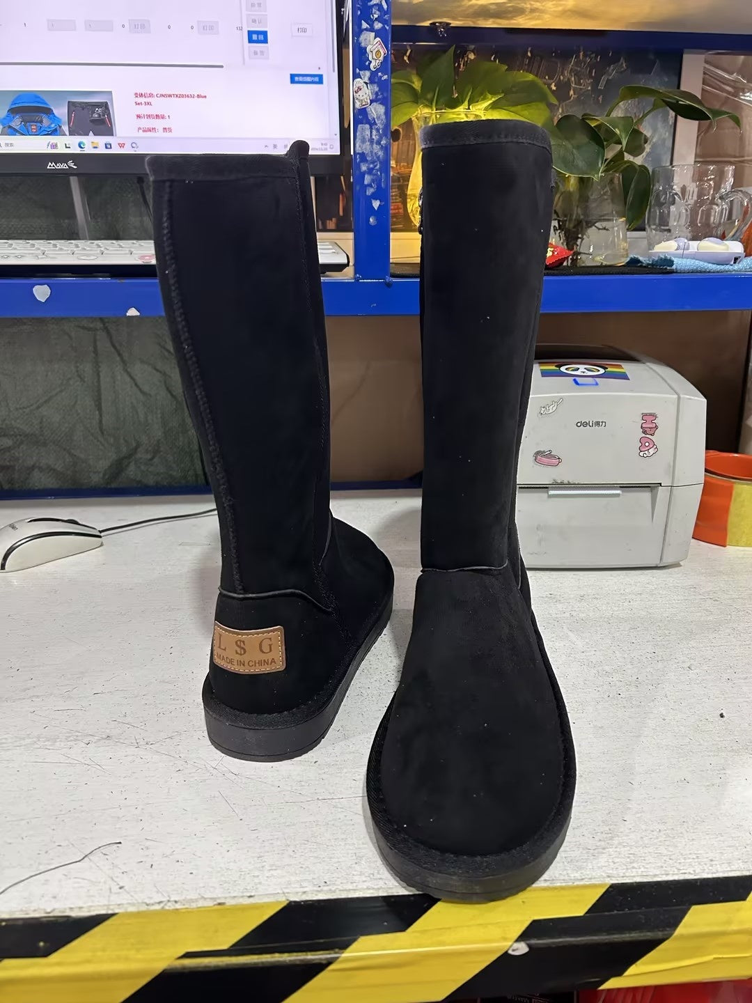 Lina – Warme Veloursleder Winterstiefel mit Schaffellfutter