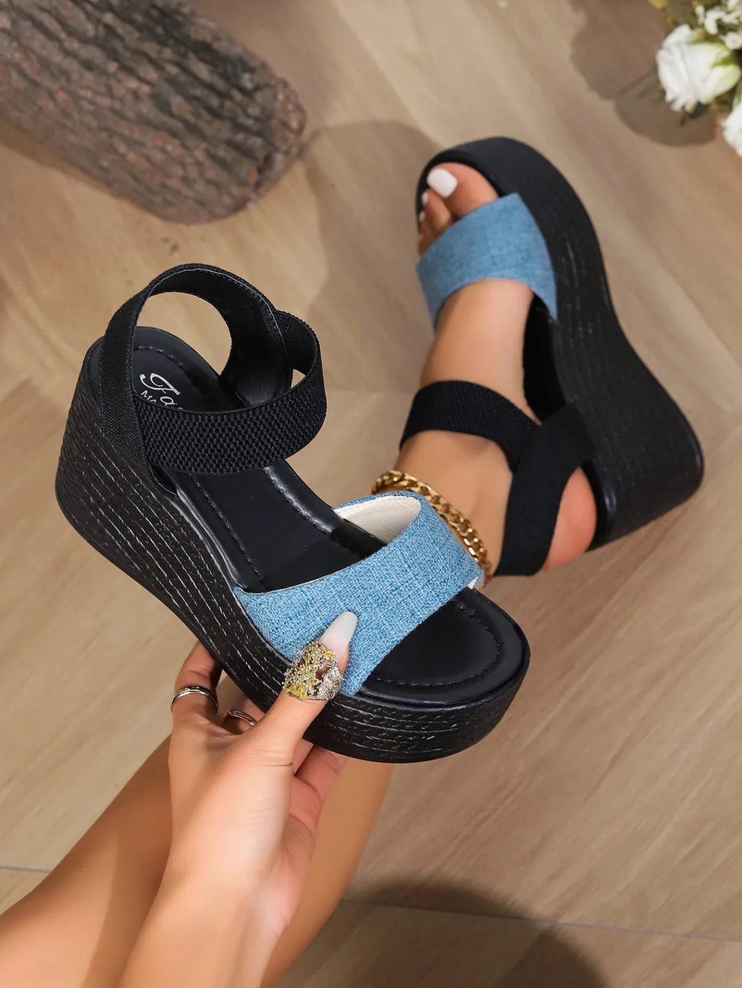 Bequeme Sommer Keilabsatz Sandalen für Damen