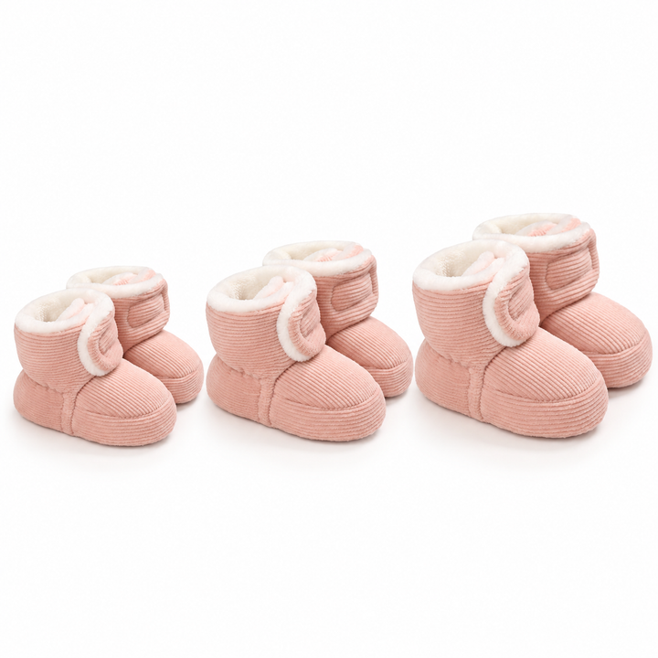 Warme & gemütliche Plüsch-Baby-Booties mit weichen rutschfesten Sohlen