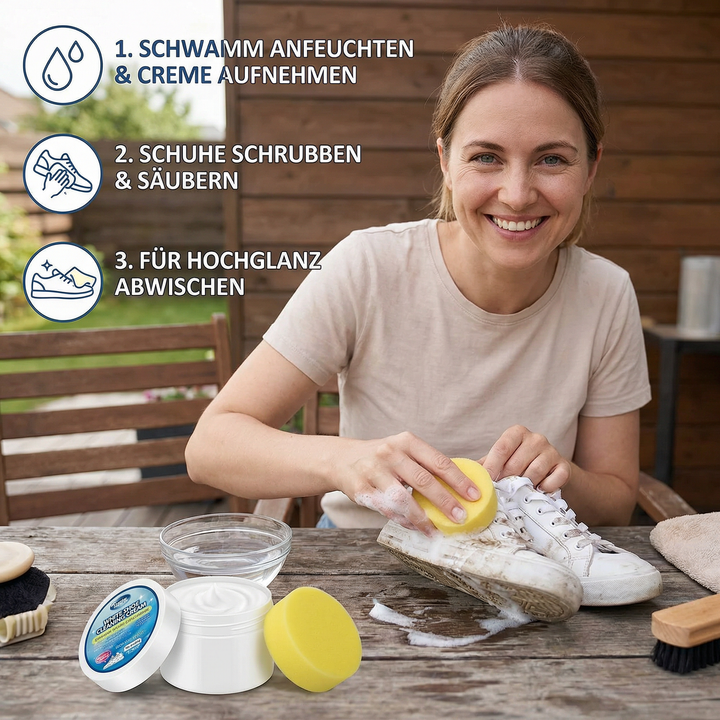 Multi-Schuhcreme mit Schwamm – Hochkonzentrierte Pflege & Glanz für alle Schuharten