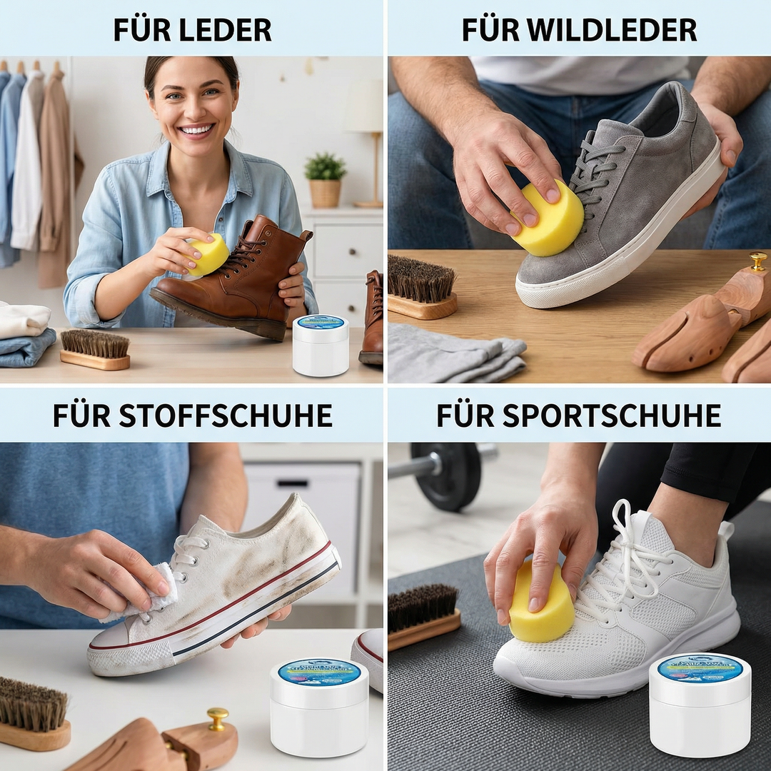Multi-Schuhcreme mit Schwamm – Hochkonzentrierte Pflege & Glanz für alle Schuharten