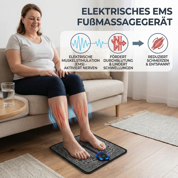 Elektrisches EMS Fußmassagegerät – Gegen geschwollene Beine & Durchblutungsförderung
