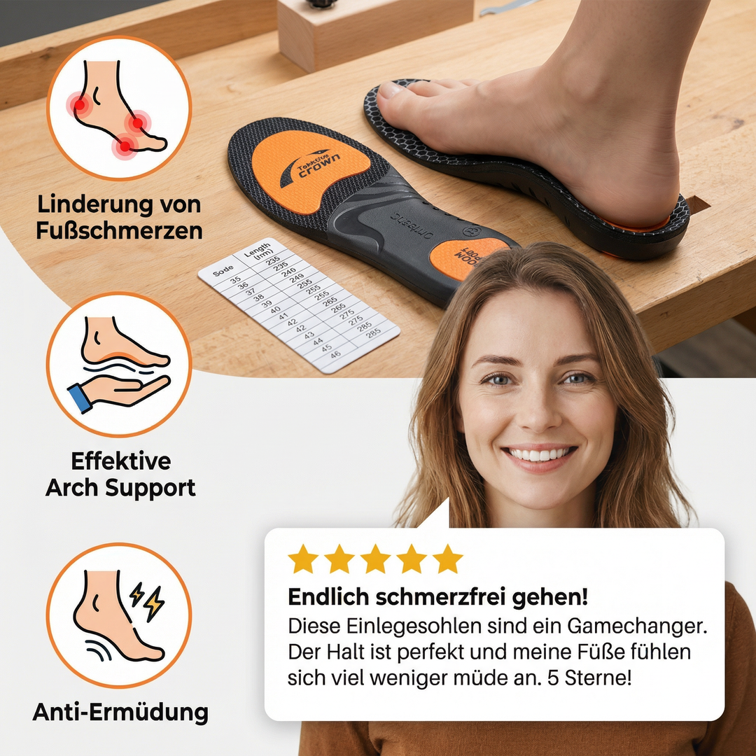 Komfort-Einlegesohlen mit Arch Support – gegen Fußschmerzen & Ermüdung