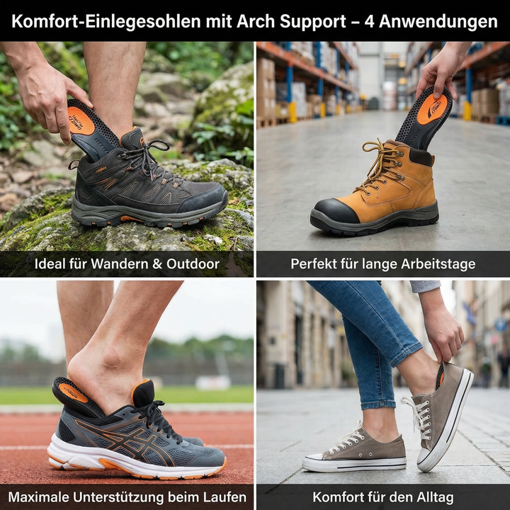 Komfort-Einlegesohlen mit Arch Support – gegen Fußschmerzen & Ermüdung