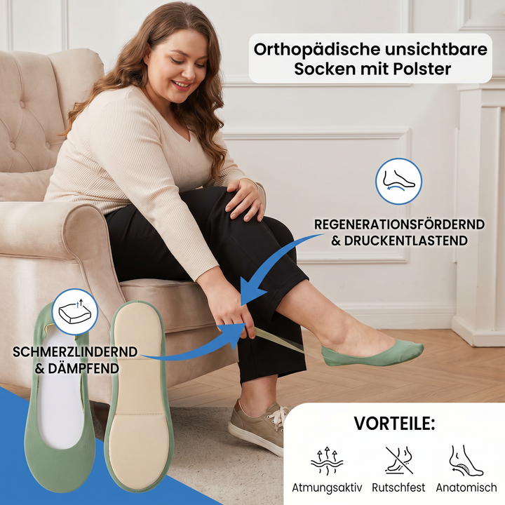 Orthopädische unsichtbare Socken mit Polster - Schmerzlindernd & Regenerationsfördernd