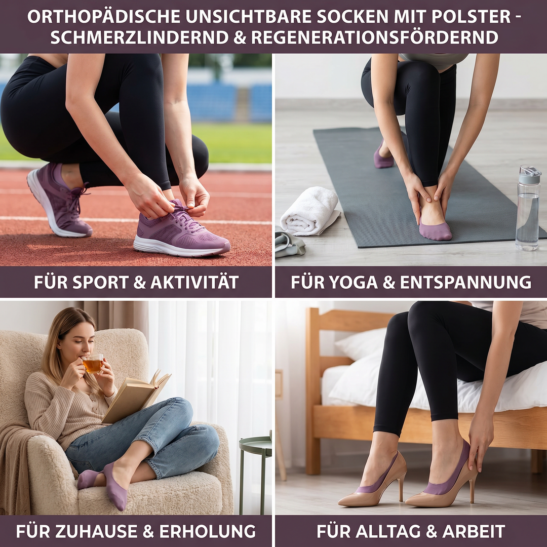 Orthopädische unsichtbare Socken mit Polster - Schmerzlindernd & Regenerationsfördernd
