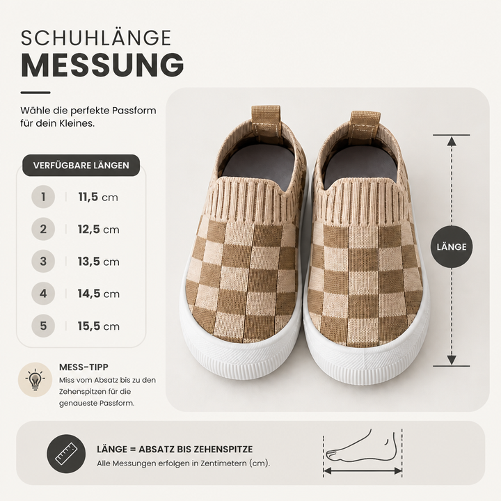 Leichte karierte Lauflernschuhe für Babys mit weichen rutschfesten Sohlen