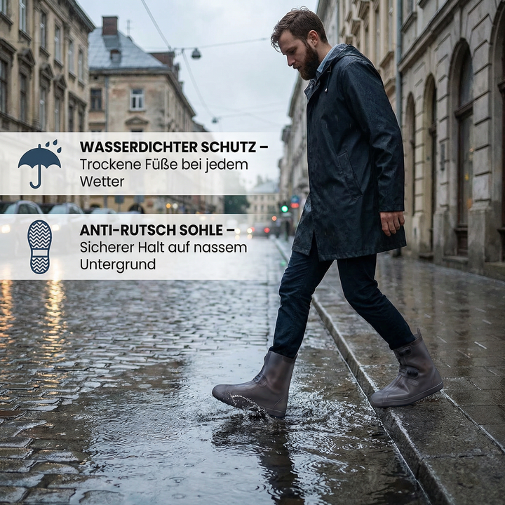 Wasserdichte Silikon-Schuhüberzieher – Anti Rutsch Sohle Regenschutz für Schuhe