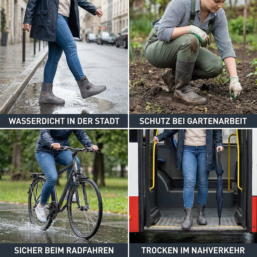 Wasserdichte Silikon-Schuhüberzieher – Anti Rutsch Sohle Regenschutz für Schuhe