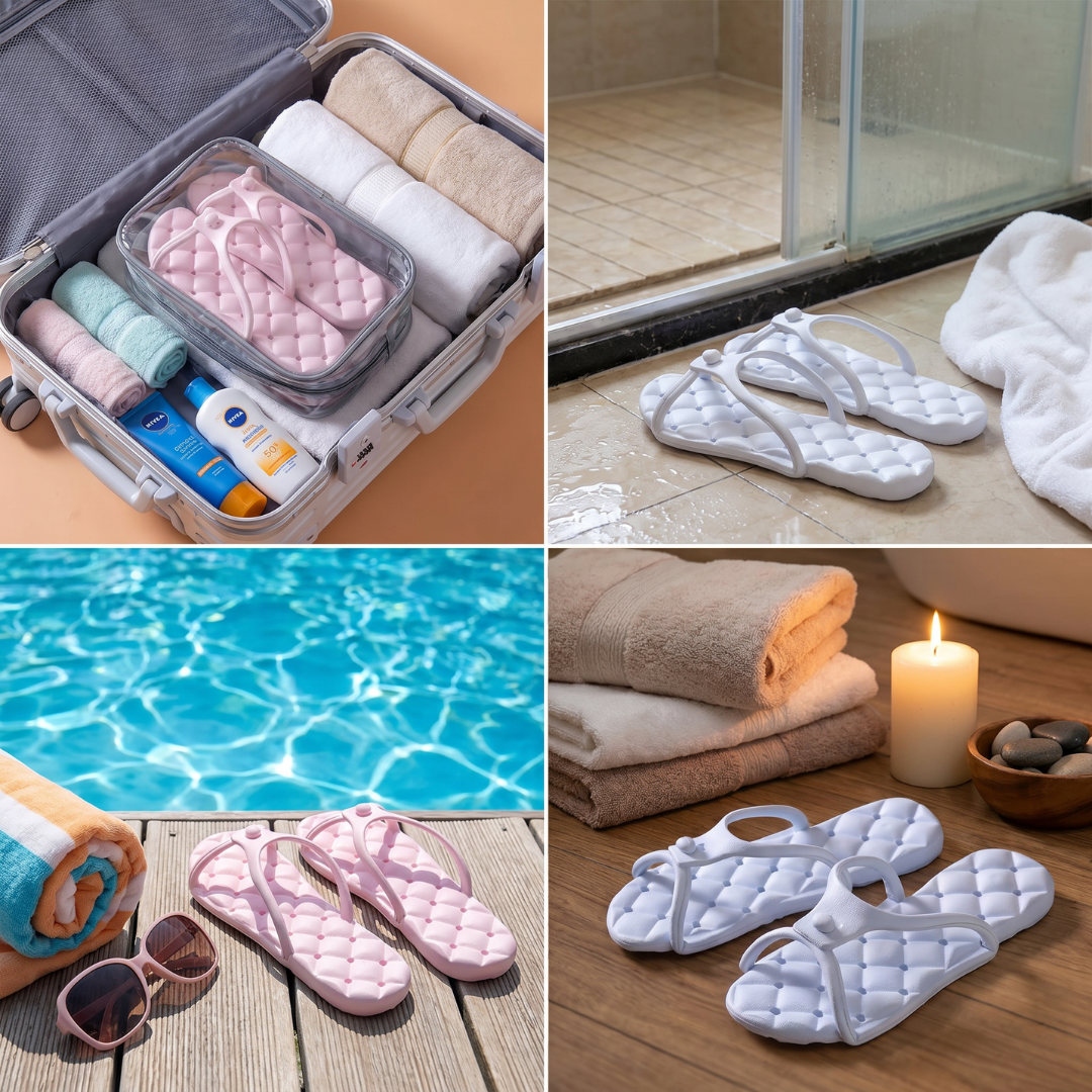 Faltbare Reise-Flip-Flops – Rutschfeste Slipper für heiße Tage