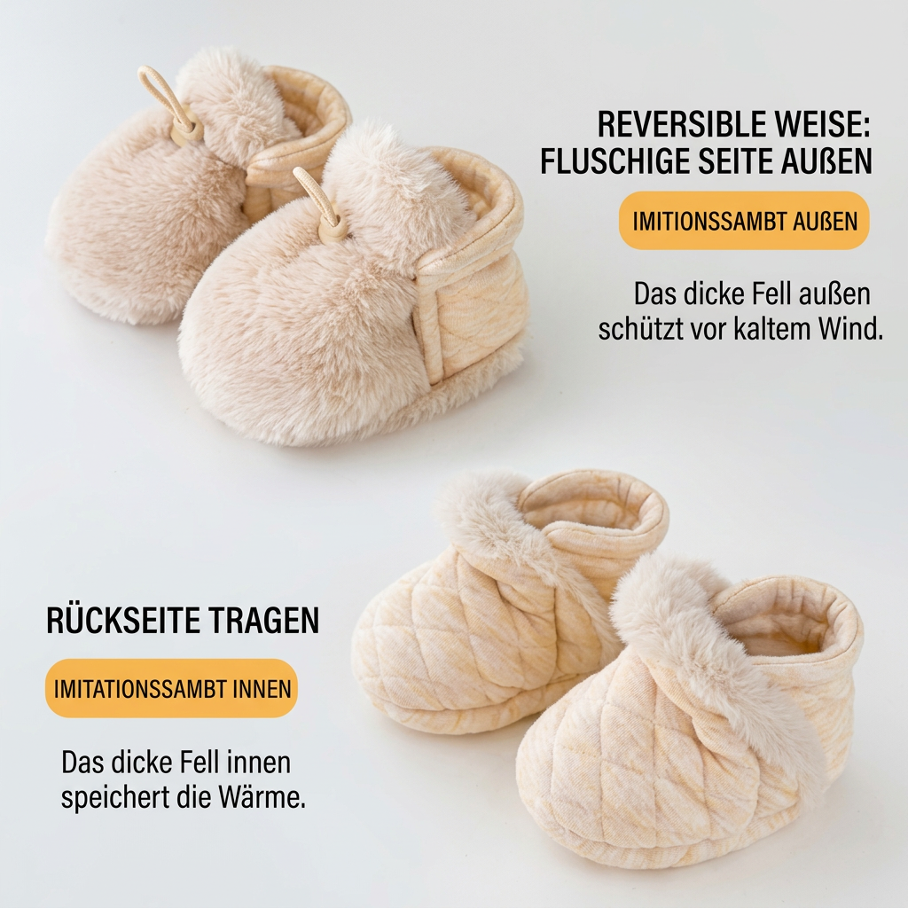 Warme & gemütliche Baby-Booties aus Baumwolle mit Fleecefutter und weichen Sohlen