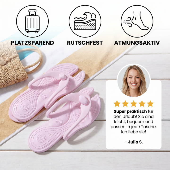 Faltbare Reise-Flip-Flops – Rutschfeste Slipper für heiße Tage