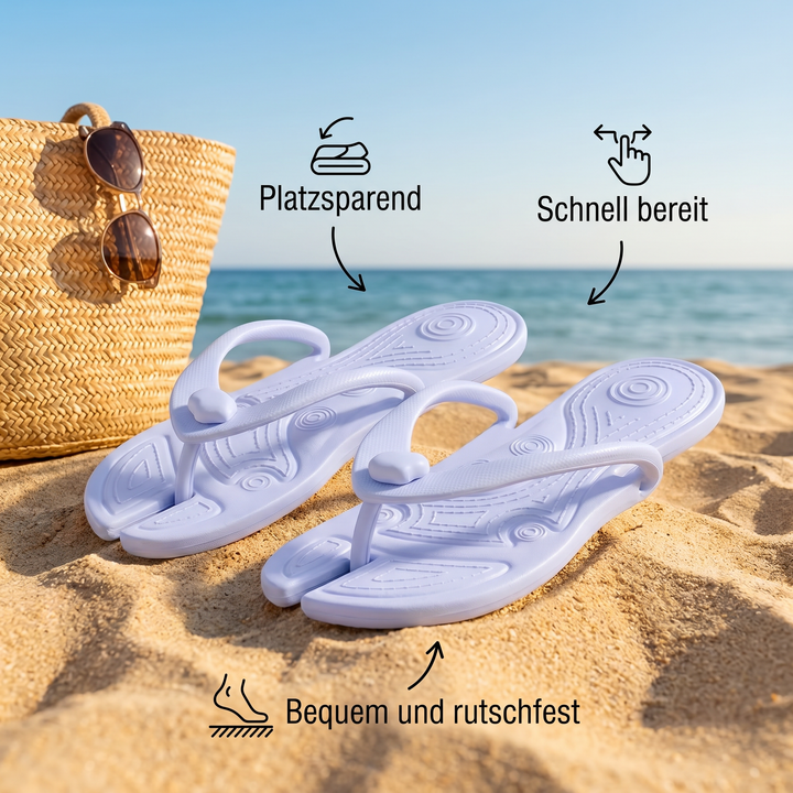 Faltbare Reise-Flip-Flops – Rutschfeste Slipper für heiße Tage