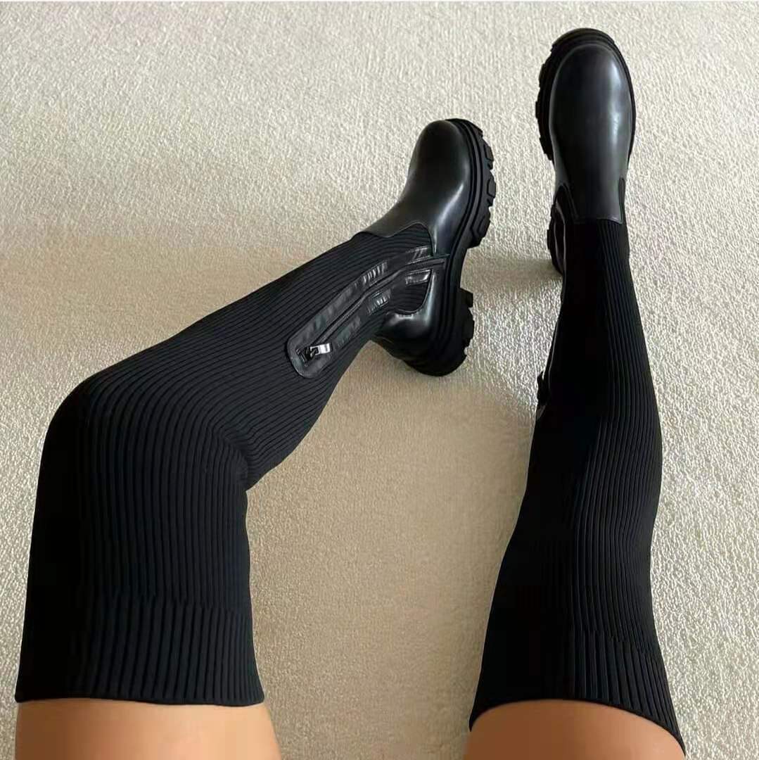 Luna – Elastische Stiefel mit Reißverschluss