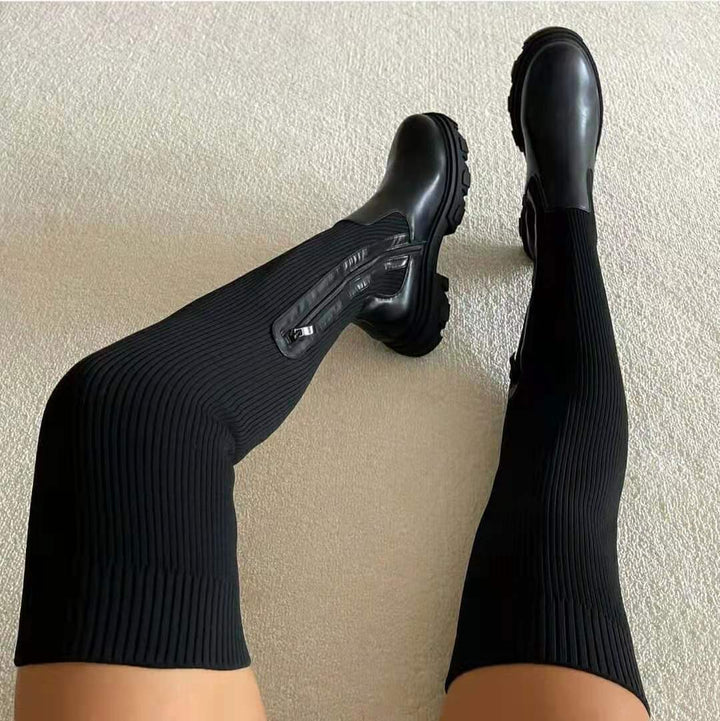 Luna – Elastische Stiefel mit Reißverschluss