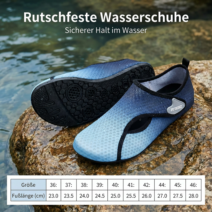 Rutschfeste Wasserschuhe für sicheren Halt im Wasser