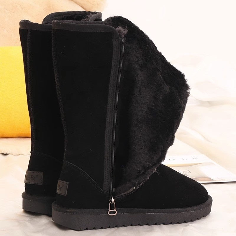 Lina – Warme Veloursleder Winterstiefel mit Schaffellfutter