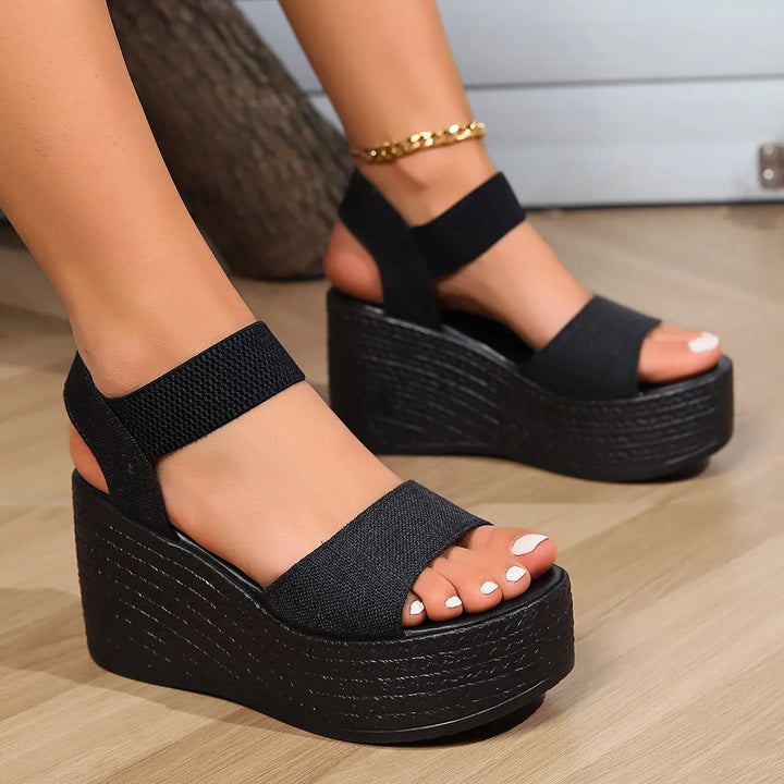 Bequeme Sommer Keilabsatz Sandalen für Damen