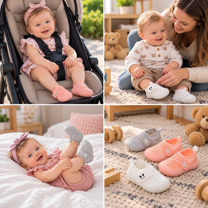 Bequeme Babyschuhe mit weichen, rutschfesten Sohlen